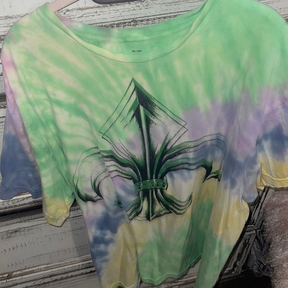 Boutique fleur de le tie dye shirt purple green yellow brand new size 2x nice